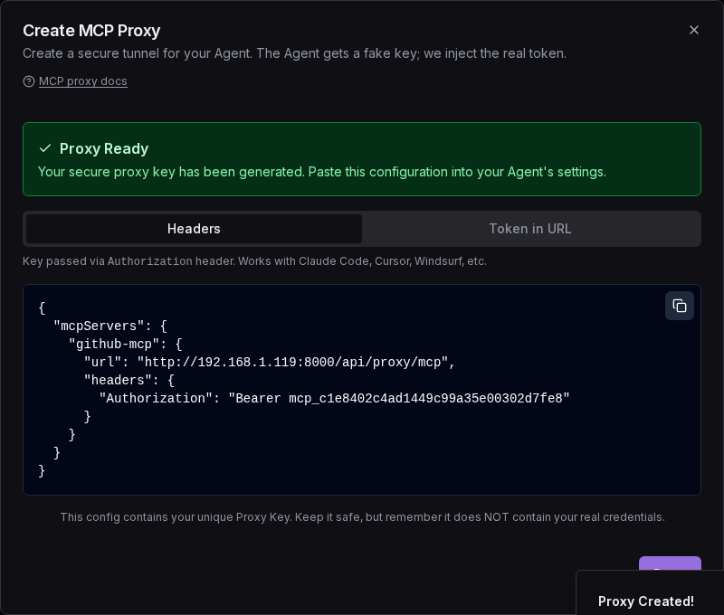 Proxy Ready success with config
